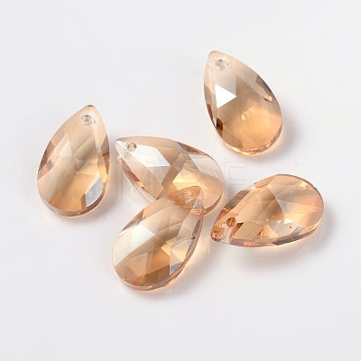 Faceted Teardrop Glass Pendants GLAA-O008-A-1