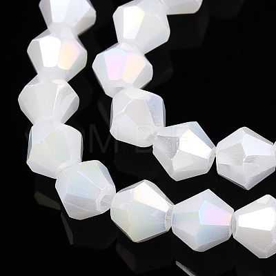 Imitation Jade Electroplate Glass Beads Strands EGLA-A039-J6mm-B06-1