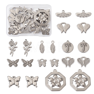 Fashewelry 20Pcs 10 Style 304 Stainless Steel Pendants STAS-FW0001-28-1