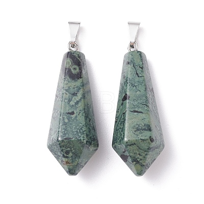 Natural Kambaba Jasper Pointed Pendants G-I314-02P-17-1