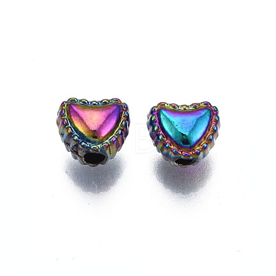 Rack Plating Rainbow Color Alloy Beads PALLOY-S180-341-1