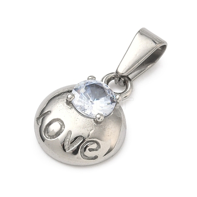 304 Stainless Steel Rhinestone Pendants STAS-A140-05B-P-1