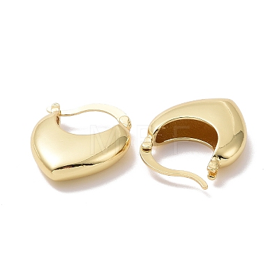 Rack Plating Brass Heart Thick Hoop Earrings for Women EJEW-G315-02G-1