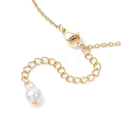 3Pcs 3 Colors Gemstone and Shell Pearl Round Beaded Ankelets AJEW-AN00707-1