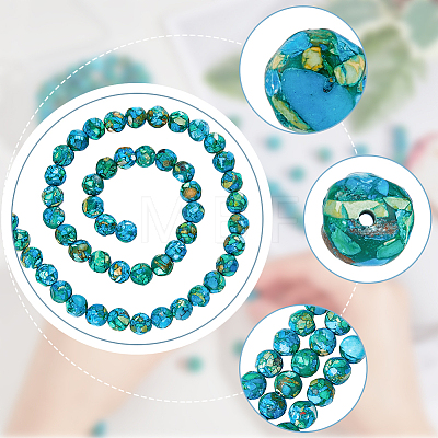 HOBBIESAY 6 Strands Synthetic Turquoise Beads Strands G-HY0001-28-1