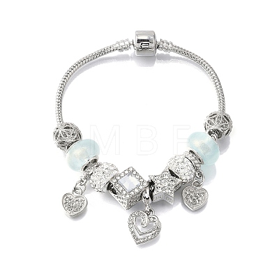 Alloy European Beads Charm Bracelets BJEW-F495-11P-1