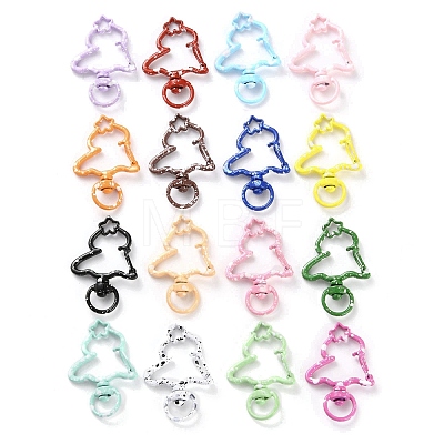 Spray Painted Alloy Swivel Lobster Clasps PALLOY-K004-05-1