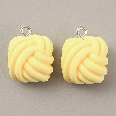 Opaque Resin Pendants RESI-WH0029-24P-01-1