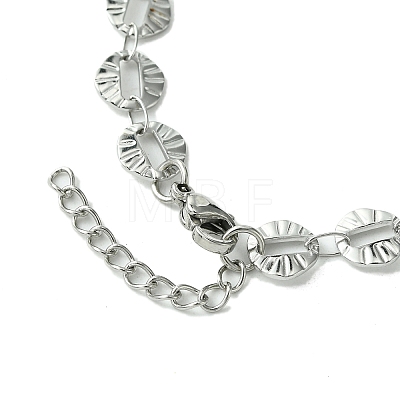 Non-Tarnish 304 Stainless Steel Round Link Bracelets for Women BJEW-A007-01P-1