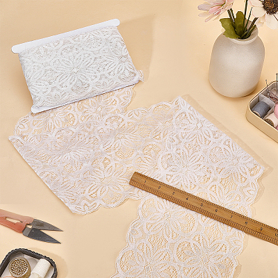 1Pc Spandex with Nylon Lace Edge Trim Ribbon OCOR-FG0003-45A-1