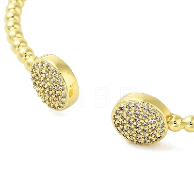 Brass Micro Pave Cubic Zirconia Cuff Bangles BJEW-E095-08G-1