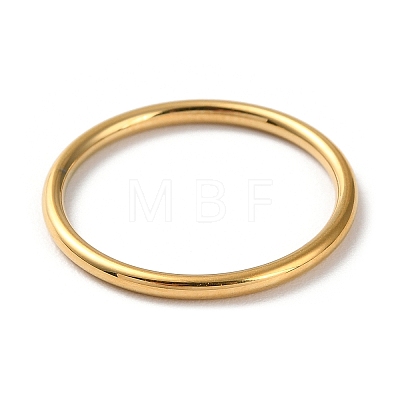 Ion Plating(IP) 304 Stainless Steel Simple Plain Band Finger Ring for Women Men RJEW-F152-04G-1