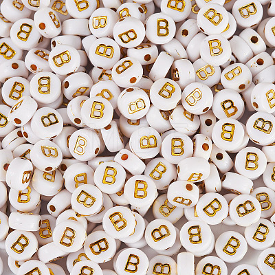 500Pcs Plating Acrylic Beads PACR-TADJ0001-01B-1