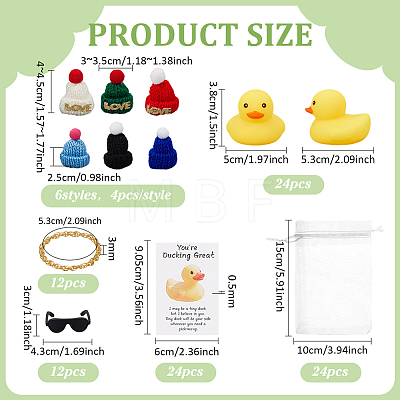 24 Sets Plastic Duck Display Decotation DJEW-PH0002-19-1