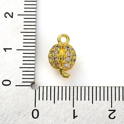 Brass Micro Pave Clear Cubic Zirconia Connector Charms KK-A230-06C-G-1