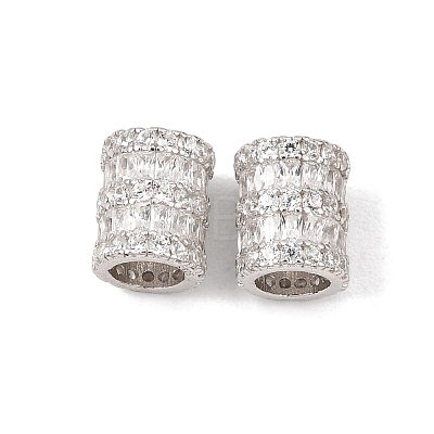 925 Sterling Silver Micro Pave Clear Cubic Zirconia Beads SE-CBAF1B2-16C-P-1