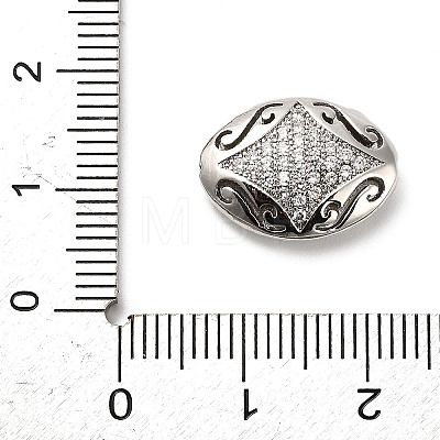 Brass Micro Pave Cubic Zirconia Beads KK-L229-025P-1