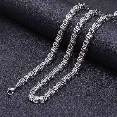 Titanium Steel Byzantine Chain Necklaces FS-WG56795-176-1