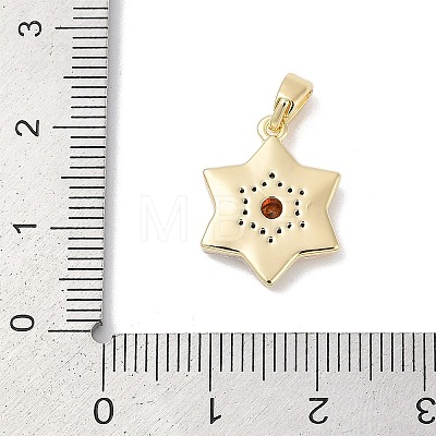 Brass Micro Pave Cubic Zirconia Pendants KK-Q030-04B-G-1