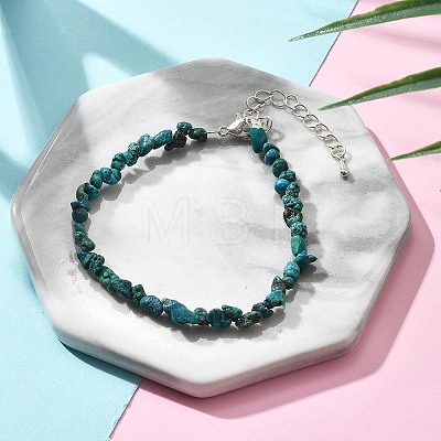 Natural Chrysocolla Chips Bracelets for Women BJEW-H623-01S-09-1