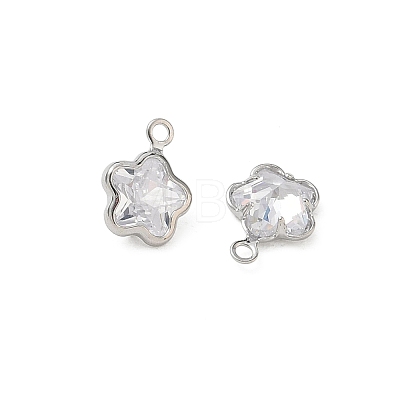 Brass Pave Clear Cubic Zirconia Charms CU-CBAD360-03P-02-1
