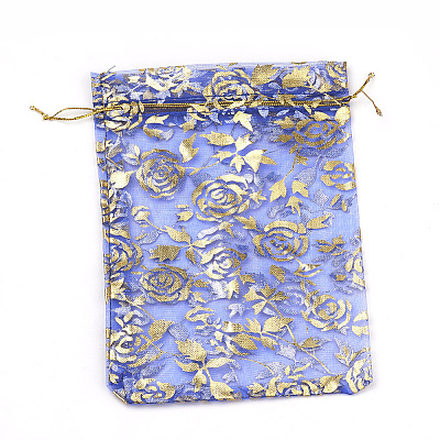 Rose Printed Organza Bags OP-R021-7x9-08-1