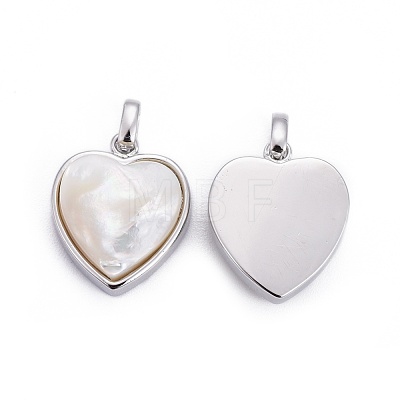 Natural White Shell Mother of Pearl Shell Pendants BSHE-F011-04A-P-1