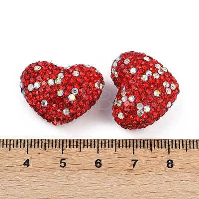 Heart Shaped Polymer Clay Rhinestone Beads CLAY-NH0002-01B-1