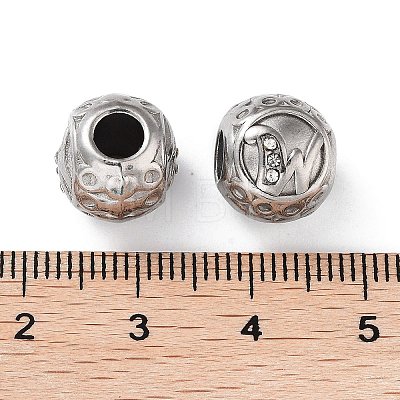 304 Stainless Steel Rhinestone European Beads STAS-A092-10W-P-1