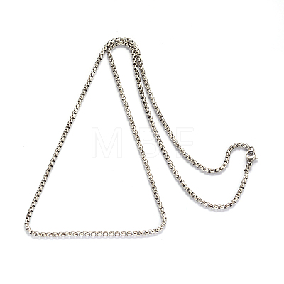 Tarnish Resistant 201 Stainless Steel Box Chains Necklaces NJEW-L416-02-2.5mm-1