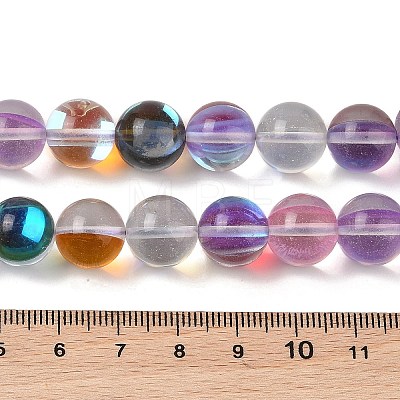 Electroplated Synthetic Moonstone Beads Strands G-C131-A01-04-1