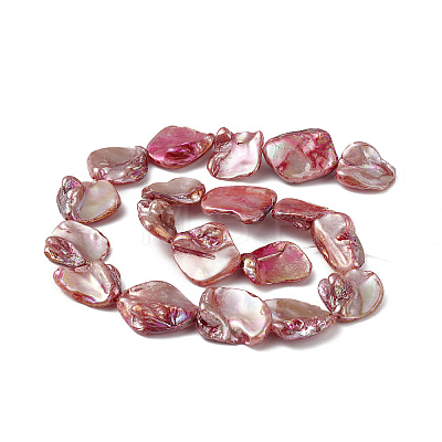 AB Color Plated Natural Freshwater Shell Beads Strands BSHE-G033-03A-1