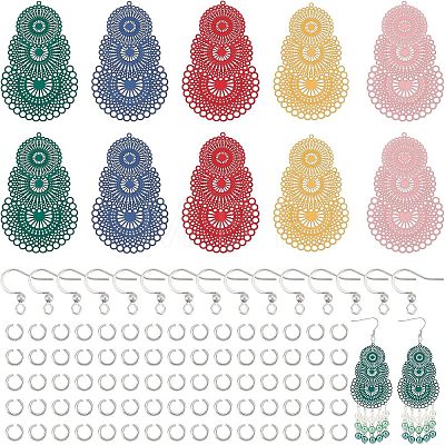 Unicraftale Filigree Dangle Earrings Making Kit DIY-UN0003-33-1