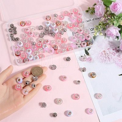 120Pcs 12 Styles Resin European Beads FIND-SC0010-24A-1