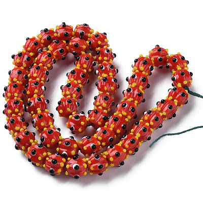 Opaque Handmade Bumpy Lampwork Beads Strands LAMP-T007-18-A05-1