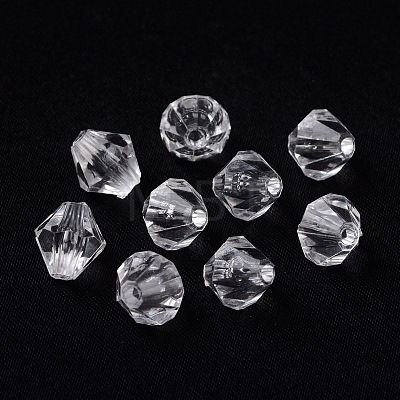 Bicone Shaped Clear Transparent Acrylic Beads X-DBB3mm01-1