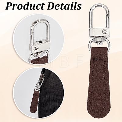 12Pcs PU Leather Zipper Pull Tabs FIND-CY0002-33B-1