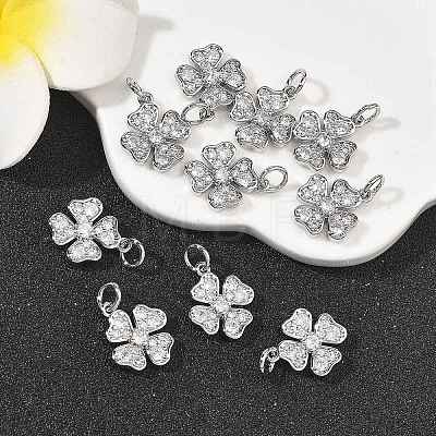 SHEGRACE Brass Micro Pave Clear Cubic Zirconia Pendants XGRQ2C060-407P-1