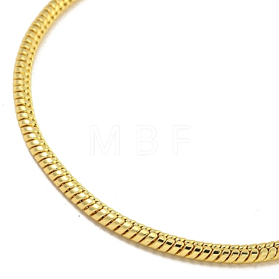 2.5mm Rack Plating Heart Brass European Style Round Snake Chain Bracelets for Jewelry Making BJEW-B106-17G-1