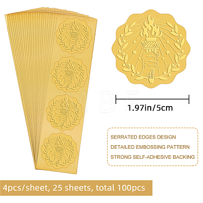 Self Adhesive Gold Foil Embossed Stickers DIY-WH0211-299-1