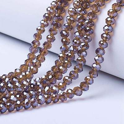 Electroplate Glass Beads Strands EGLA-A044-T6mm-A02-1