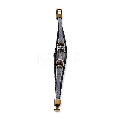 Braided Leather Cord Retro Multi-strand Bracelets BJEW-L616-20B-1