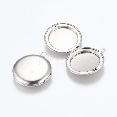 304 Stainless Steel Locket Pendants STAS-E144-016P-1