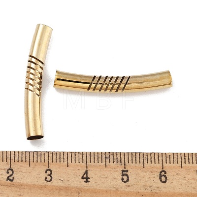 Brass Curved Tube Beads KK-B120-01C-G-1