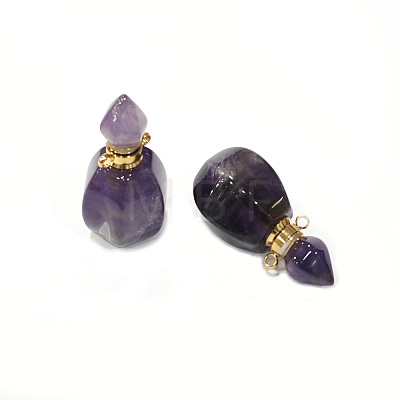 Faceted Natural Amethyst Pendants G-H252-B05-1