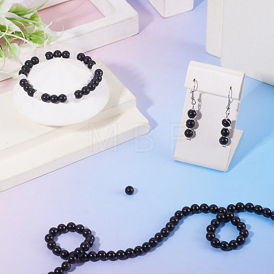 1 Strand Natural Shungite Beads Strands G-TA0003-34B-1