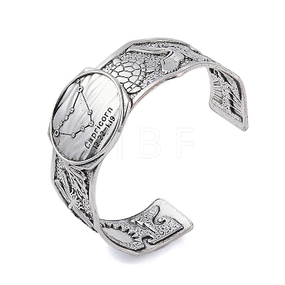 Constellation Alloy Open Cuff Bangles for Women Men BJEW-C064-01AS-01-1