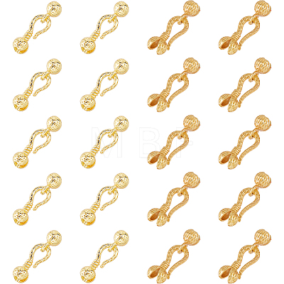 Brass S-Hook Clasps KK-HS0002-04G-1