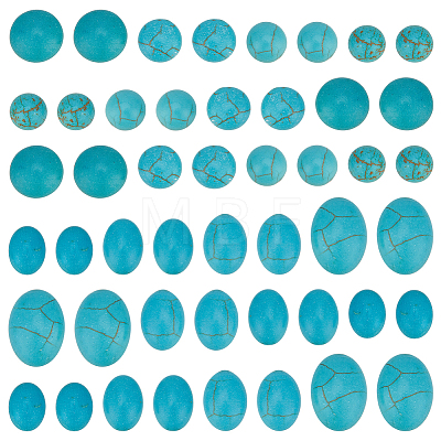 200Pcs 8 Styles Synthetic Turquoise Cabochons TURQ-PH0001-16-1