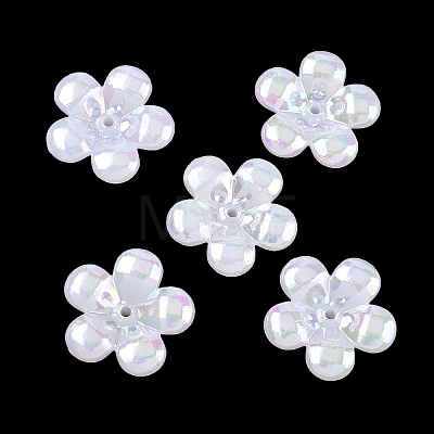 Plating Opaque Acrylic Imitation Shell Bead Cap OACR-P039-03D-1